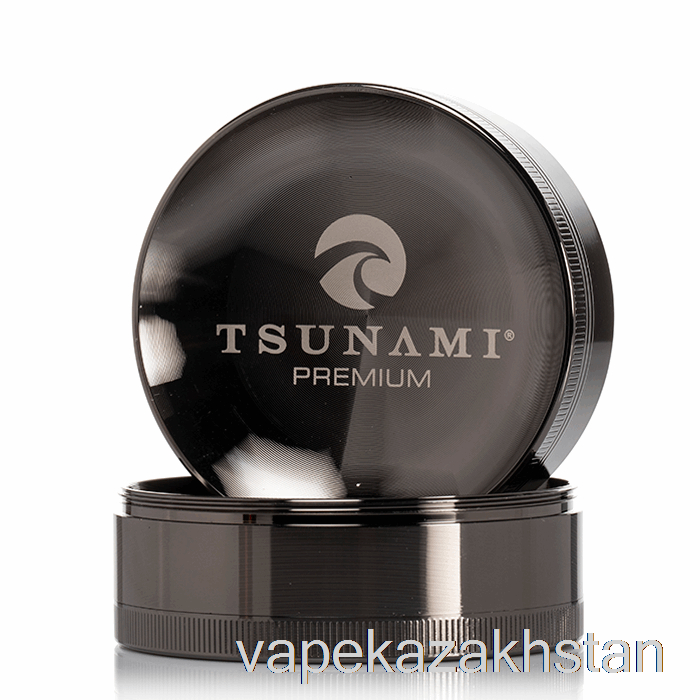 Vape Disposable Tsunami 2.95inch 4-Piece Sunken Top Grinder Gunmetal (75mm)